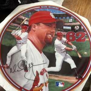 The Bradford Exchange Red and White Mark McGwire Collectible Plate
